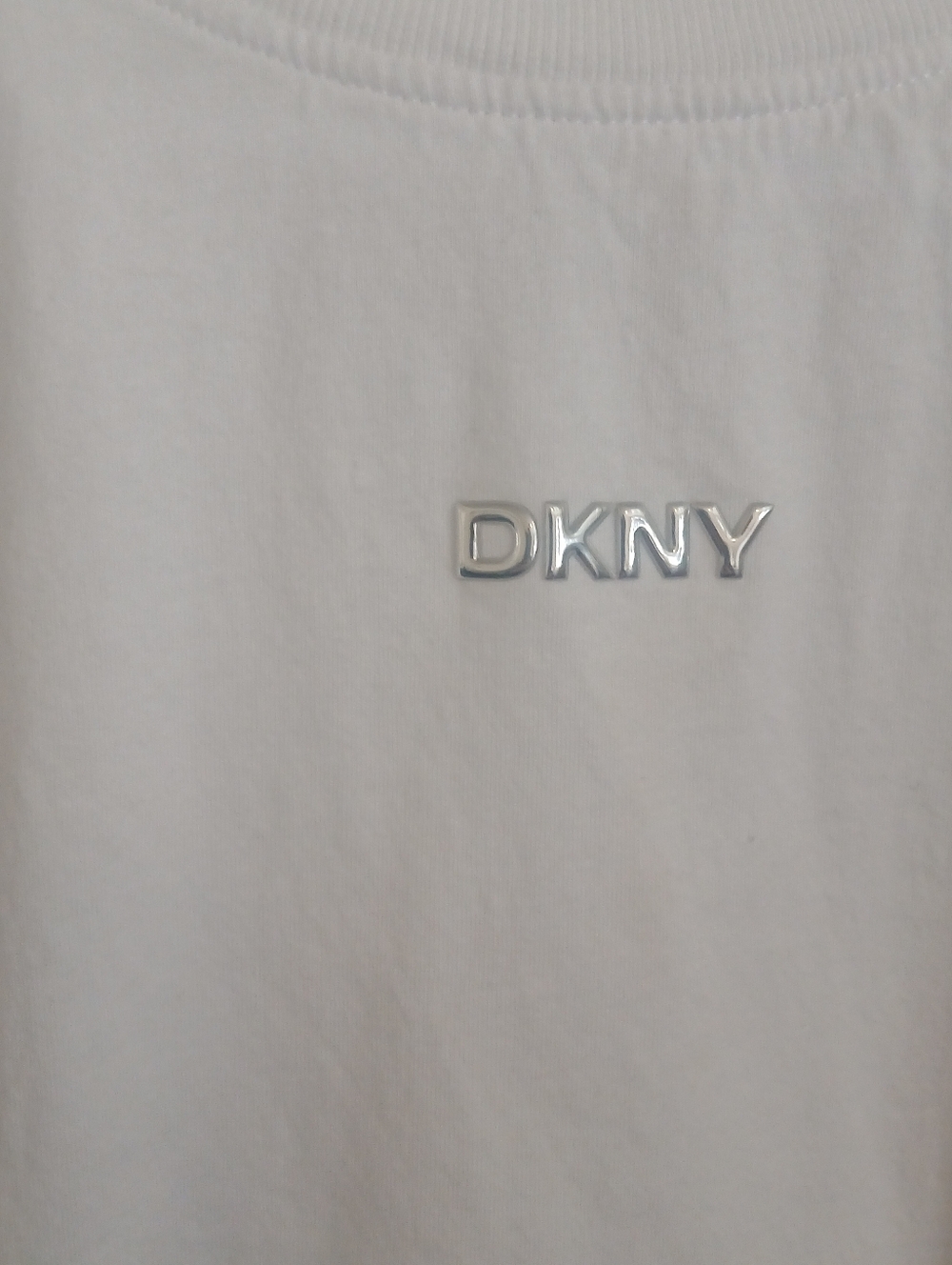 DKNY Women’s White Logo Crewneck Tee - Picture 3 of 5